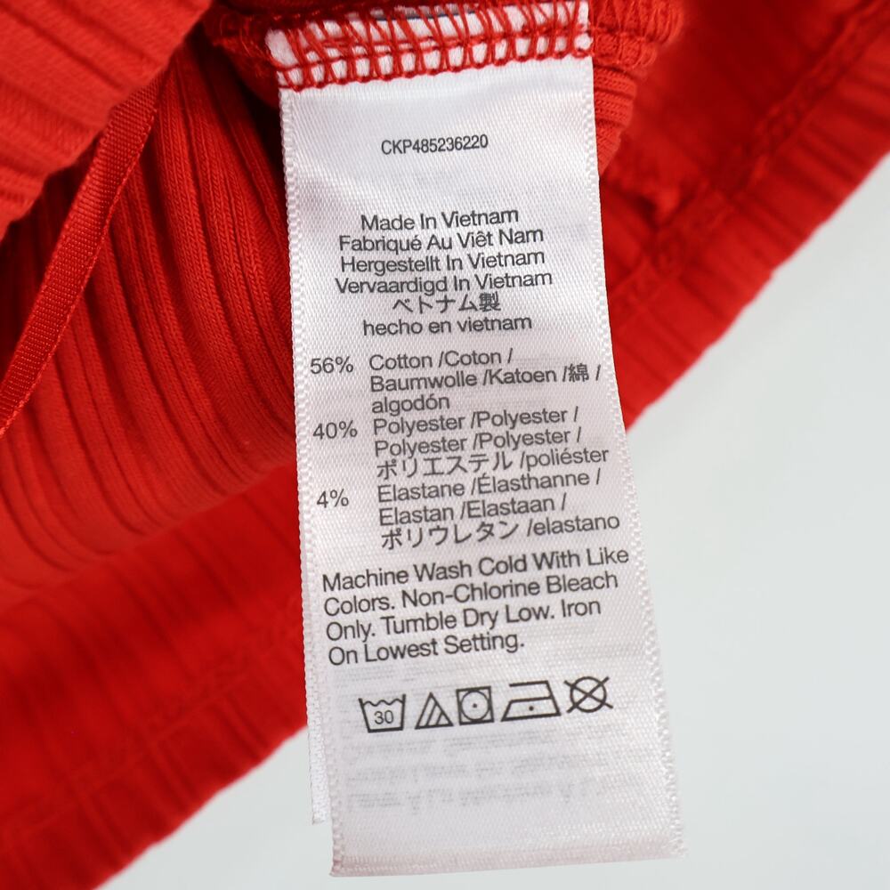 NWT Madewell Ribbed Off-The-Shoulder Top In Red Rouge Size Medium - Picture 8 of 8